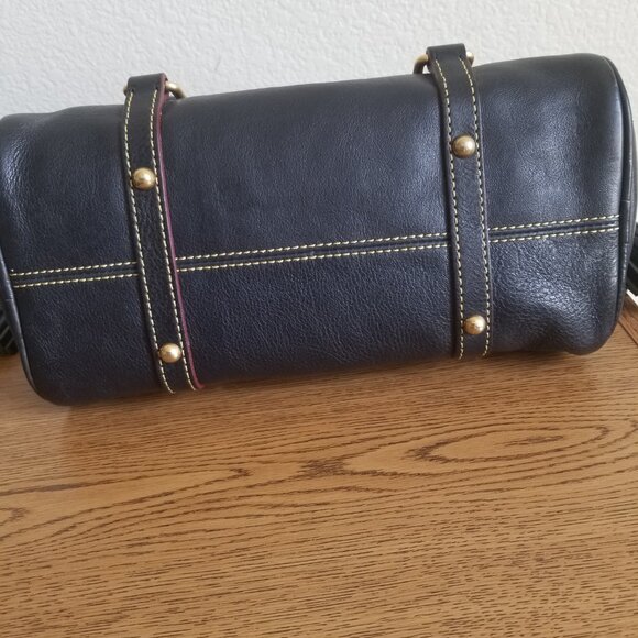 DOONEY & BOURKE FLORENTINE MICRO SATCHEL NAVY BLUE LEATHER - Picture 9 of 14